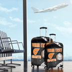 Personalized Giants Football Luggage Cover Easter Egg Pattern Orange Monochrome Tribal Dot Style