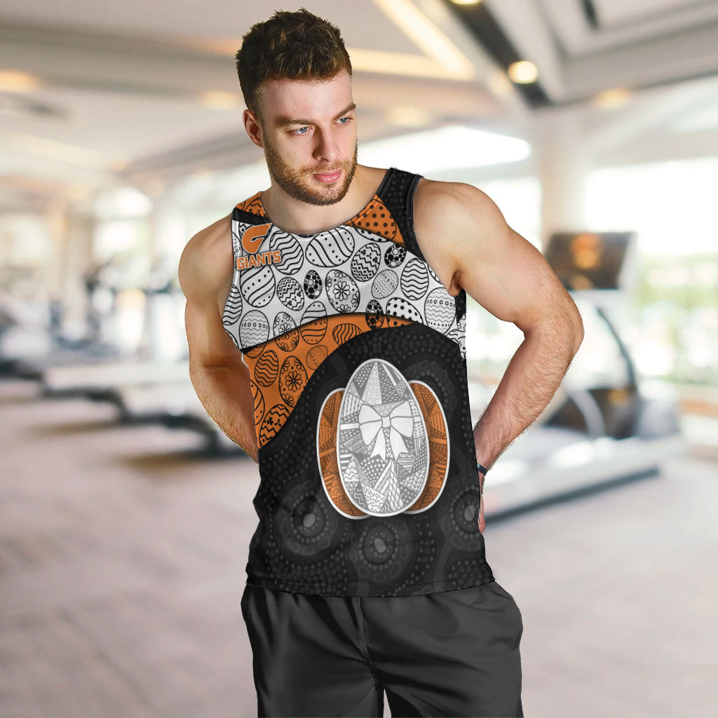 Personalized Giants Football Men Tank Top Easter Egg Pattern Orange Monochrome Tribal Dot Style