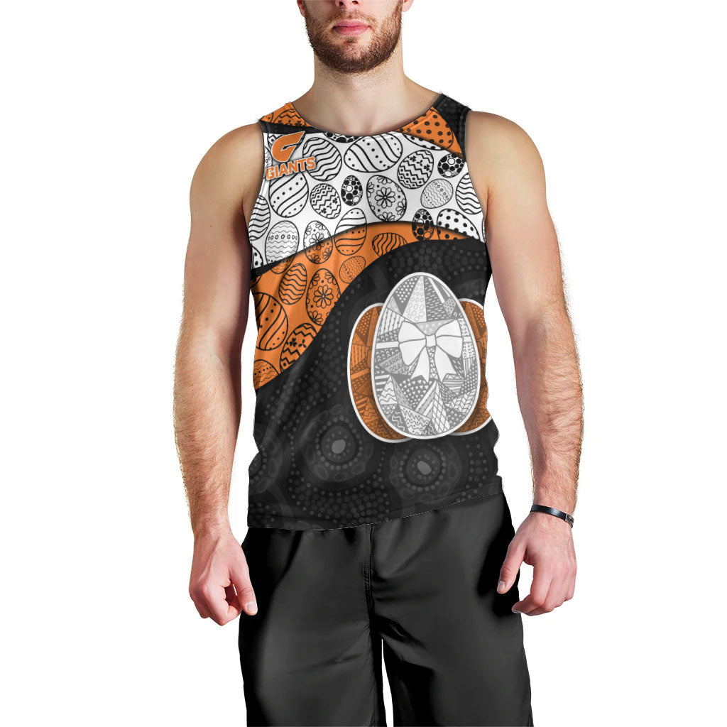 Personalized Giants Football Men Tank Top Easter Egg Pattern Orange Monochrome Tribal Dot Style