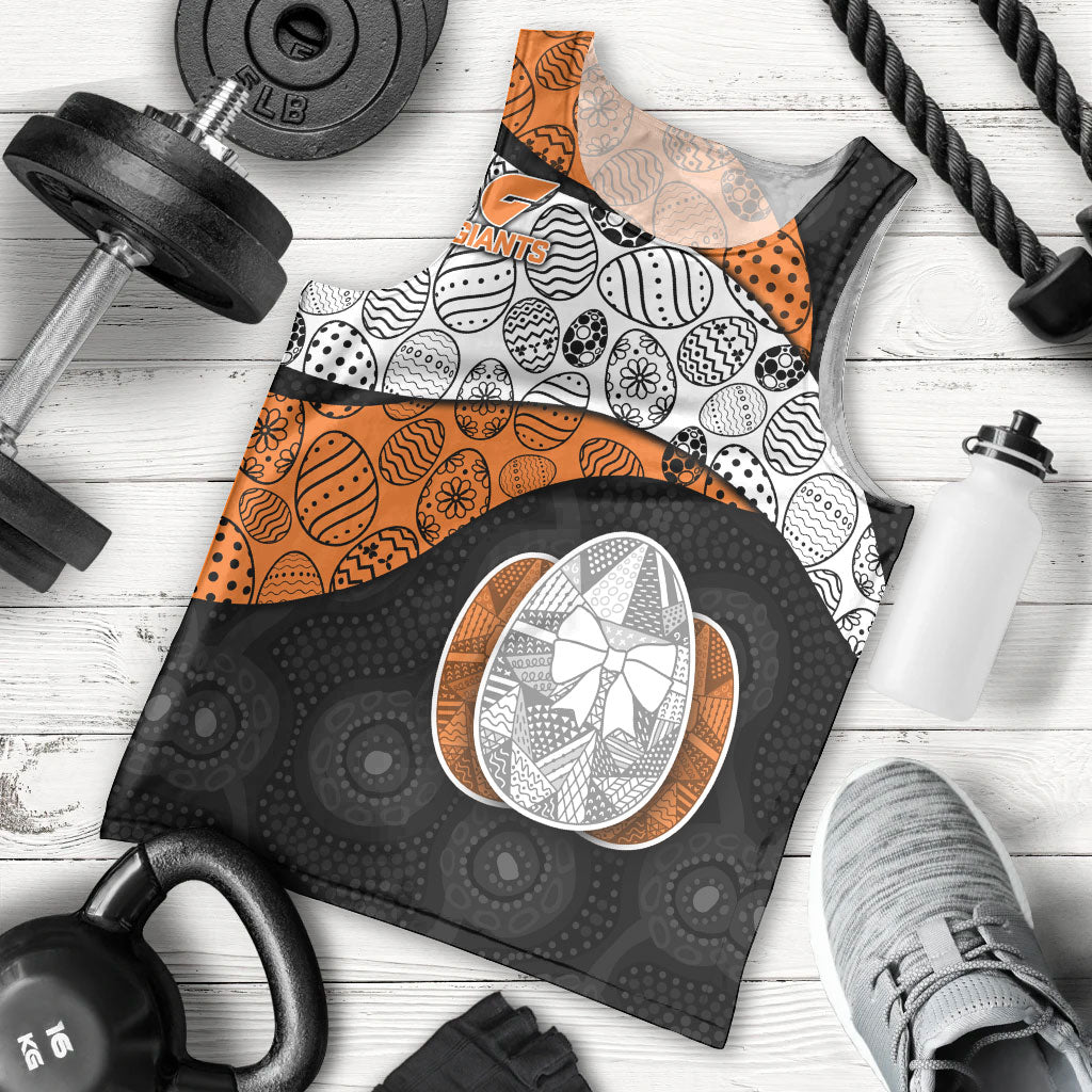 Personalized Giants Football Men Tank Top Easter Egg Pattern Orange Monochrome Tribal Dot Style