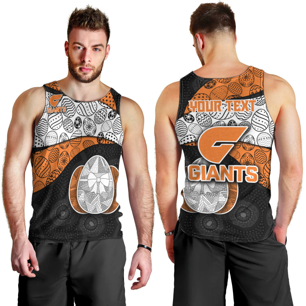 Personalized Giants Football Men Tank Top Easter Egg Pattern Orange Monochrome Tribal Dot Style