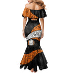 Personalized Giants Football Mermaid Dress Easter Egg Pattern Orange Monochrome Tribal Dot Style