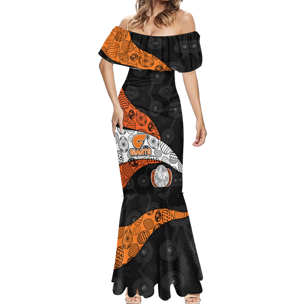 Personalized Giants Football Mermaid Dress Easter Egg Pattern Orange Monochrome Tribal Dot Style