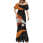 Personalized Giants Football Mermaid Dress Easter Egg Pattern Orange Monochrome Tribal Dot Style