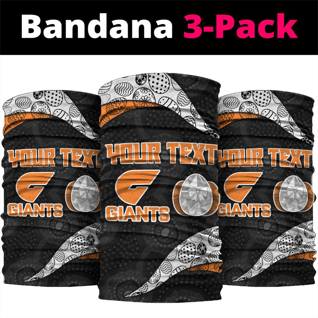 Personalized Giants Football Neck Gaiter Easter Egg Pattern Orange Monochrome Tribal Dot Style