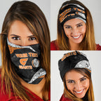 Personalized Giants Football Neck Gaiter Easter Egg Pattern Orange Monochrome Tribal Dot Style