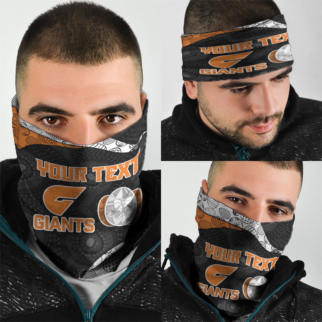 Personalized Giants Football Neck Gaiter Easter Egg Pattern Orange Monochrome Tribal Dot Style
