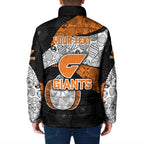 Personalized Giants Football Padded Jacket Easter Egg Pattern Orange Monochrome Tribal Dot Style