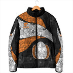 Personalized Giants Football Padded Jacket Easter Egg Pattern Orange Monochrome Tribal Dot Style