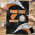 Personalized Giants Football Puzzle Easter Egg Pattern Orange Monochrome Tribal Dot Style