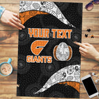 Personalized Giants Football Puzzle Easter Egg Pattern Orange Monochrome Tribal Dot Style