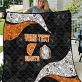Personalized Giants Football Quilt Easter Egg Pattern Orange Monochrome Tribal Dot Style