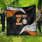 Personalized Giants Football Quilt Easter Egg Pattern Orange Monochrome Tribal Dot Style