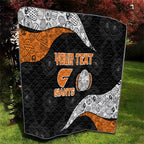Personalized Giants Football Quilt Easter Egg Pattern Orange Monochrome Tribal Dot Style
