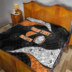 Personalized Giants Football Quilt Easter Egg Pattern Orange Monochrome Tribal Dot Style