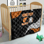 Personalized Giants Football Quilt Easter Egg Pattern Orange Monochrome Tribal Dot Style