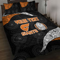 Personalized Giants Football Quilt Bed Set Easter Egg Pattern Orange Monochrome Tribal Dot Style