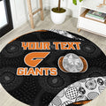 Personalized Giants Football Round Carpet Easter Egg Pattern Orange Monochrome Tribal Dot Style
