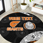 Personalized Giants Football Round Carpet Easter Egg Pattern Orange Monochrome Tribal Dot Style