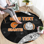 Personalized Giants Football Round Carpet Easter Egg Pattern Orange Monochrome Tribal Dot Style