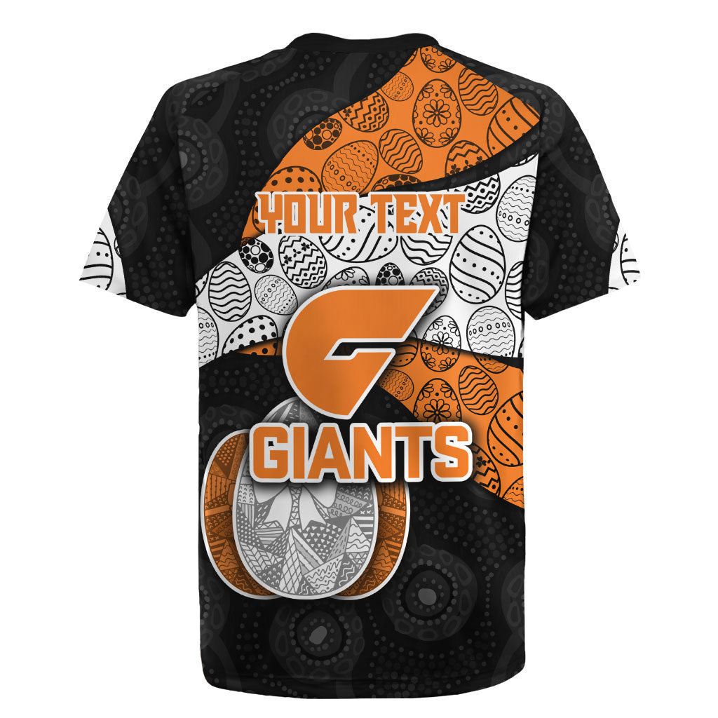 Personalized Giants Football Rugby Jersey Easter Egg Pattern Orange Monochrome Tribal Dot Style