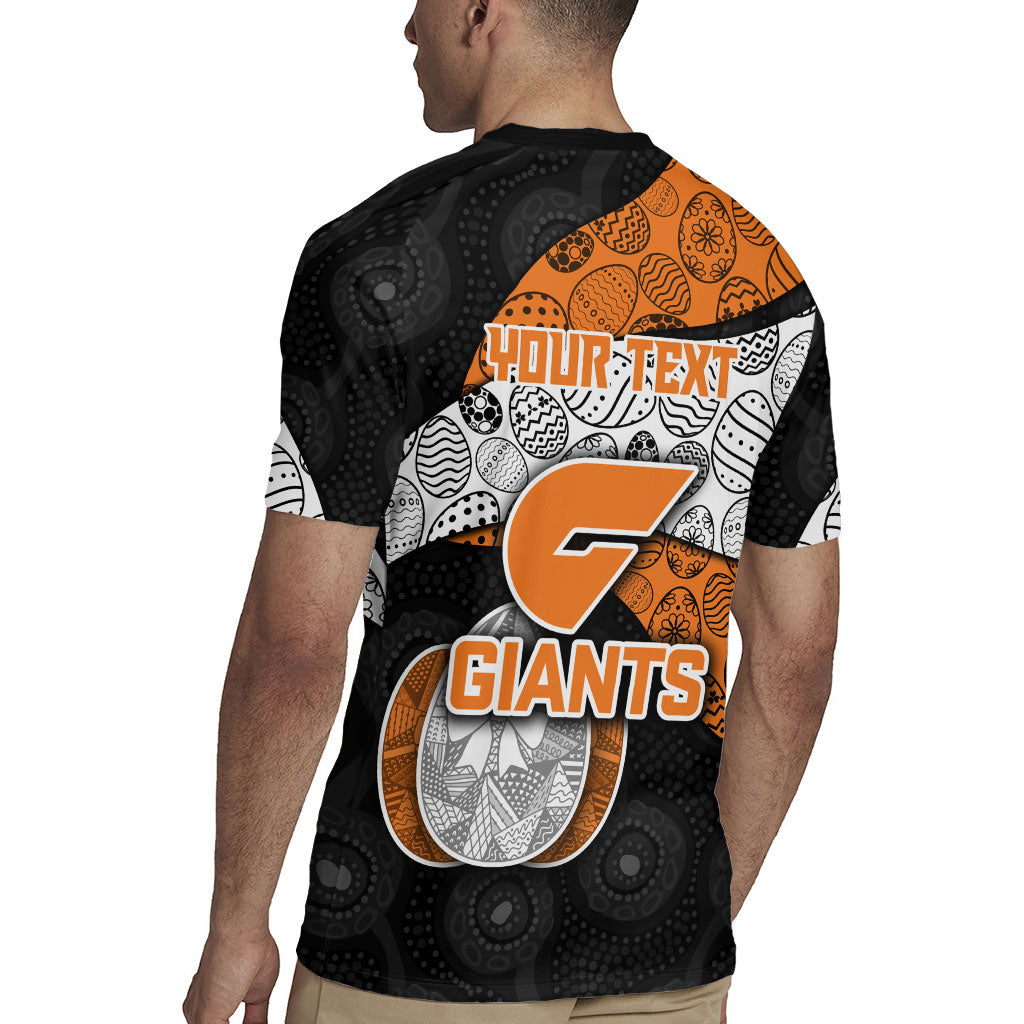 Personalized Giants Football Rugby Jersey Easter Egg Pattern Orange Monochrome Tribal Dot Style