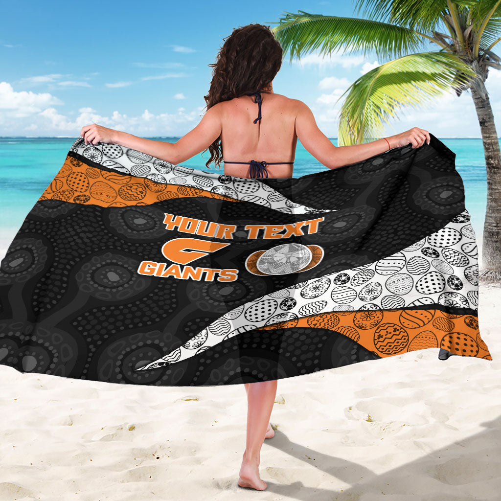 Personalized Giants Football Sarong Easter Egg Pattern Orange Monochrome Tribal Dot Style