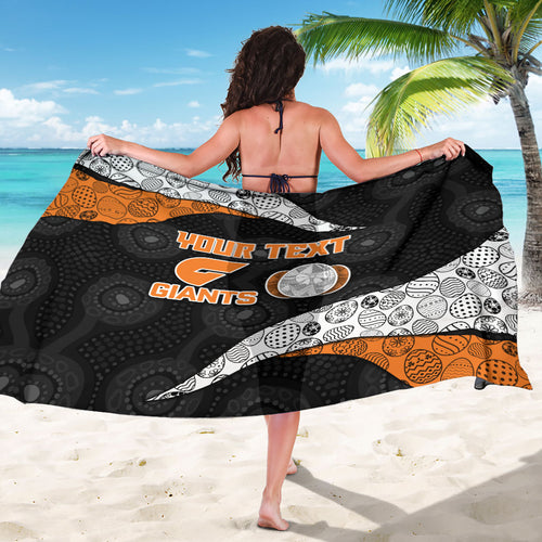 Personalized Giants Football Sarong Easter Egg Pattern Orange Monochrome Tribal Dot Style