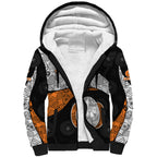 Personalized Giants Football Sherpa Hoodie Easter Egg Pattern Orange Monochrome Tribal Dot Style