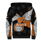 Personalized Giants Football Sherpa Hoodie Easter Egg Pattern Orange Monochrome Tribal Dot Style