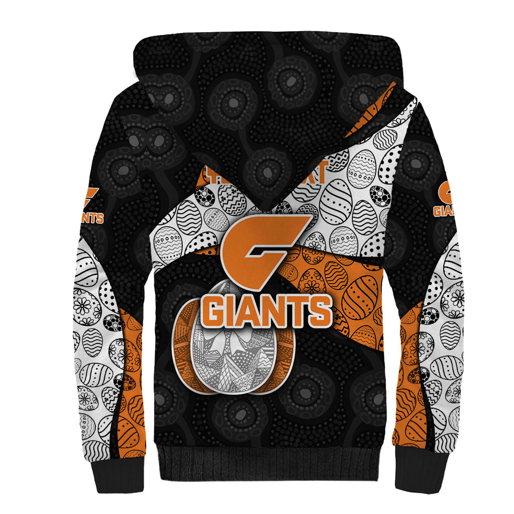 Personalized Giants Football Sherpa Hoodie Easter Egg Pattern Orange Monochrome Tribal Dot Style