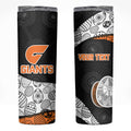 Personalized Giants Football Skinny Tumbler Easter Egg Pattern Orange Monochrome Tribal Dot Style