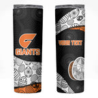 Personalized Giants Football Skinny Tumbler Easter Egg Pattern Orange Monochrome Tribal Dot Style