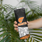 Personalized Giants Football Skinny Tumbler Easter Egg Pattern Orange Monochrome Tribal Dot Style