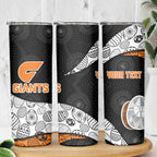 Personalized Giants Football Skinny Tumbler Easter Egg Pattern Orange Monochrome Tribal Dot Style