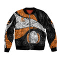 Personalized Giants Football Sleeve Zip Bomber Jacket Easter Egg Pattern Orange Monochrome Tribal Dot Style