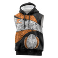 Personalized Giants Football Sleeveless Hoodie Easter Egg Pattern Orange Monochrome Tribal Dot Style