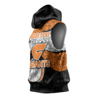 Personalized Giants Football Sleeveless Hoodie Easter Egg Pattern Orange Monochrome Tribal Dot Style