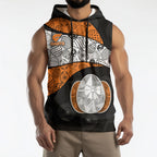 Personalized Giants Football Sleeveless Hoodie Easter Egg Pattern Orange Monochrome Tribal Dot Style