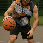 Personalized Giants Football Sleeveless Hoodie Easter Egg Pattern Orange Monochrome Tribal Dot Style