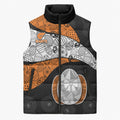 Personalized Giants Football Sleeveless Puffer Jacket Easter Egg Pattern Orange Monochrome Tribal Dot Style