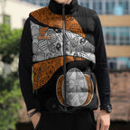 Personalized Giants Football Sleeveless Puffer Jacket Easter Egg Pattern Orange Monochrome Tribal Dot Style