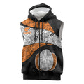 Personalized Giants Football Sleeveless Zip Hoodie Easter Egg Pattern Orange Monochrome Tribal Dot Style