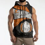 Personalized Giants Football Sleeveless Zip Hoodie Easter Egg Pattern Orange Monochrome Tribal Dot Style
