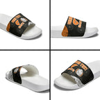 Personalized Giants Football Slide Sandals Easter Egg Pattern Orange Monochrome Tribal Dot Style