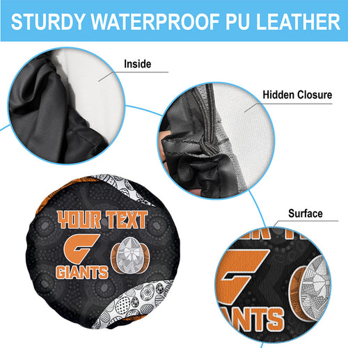 Personalized Giants Football Spare Tire Cover Easter Egg Pattern Orange Monochrome Tribal Dot Style