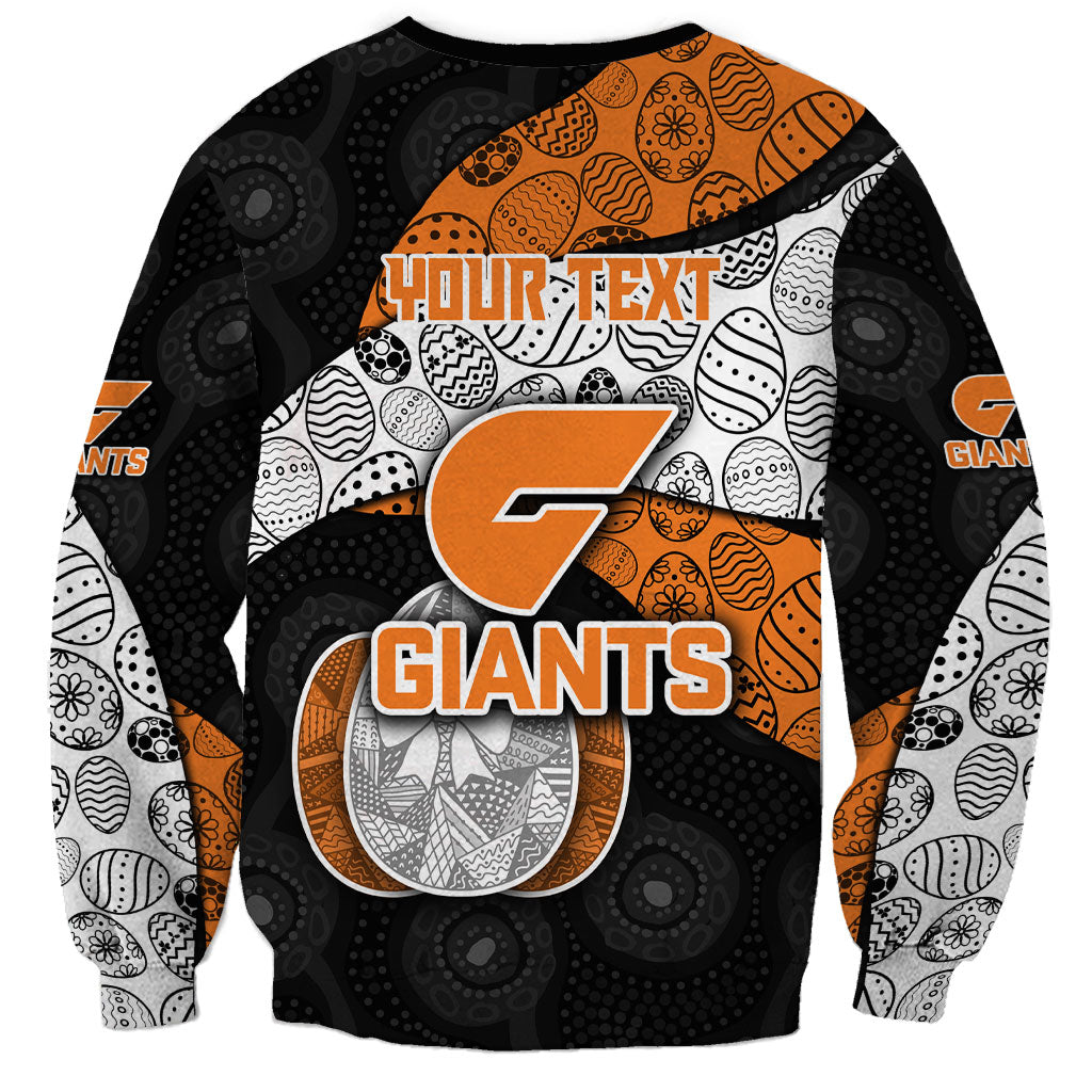 Personalized Giants Football Sweatshirt Easter Egg Pattern Orange Monochrome Tribal Dot Style
