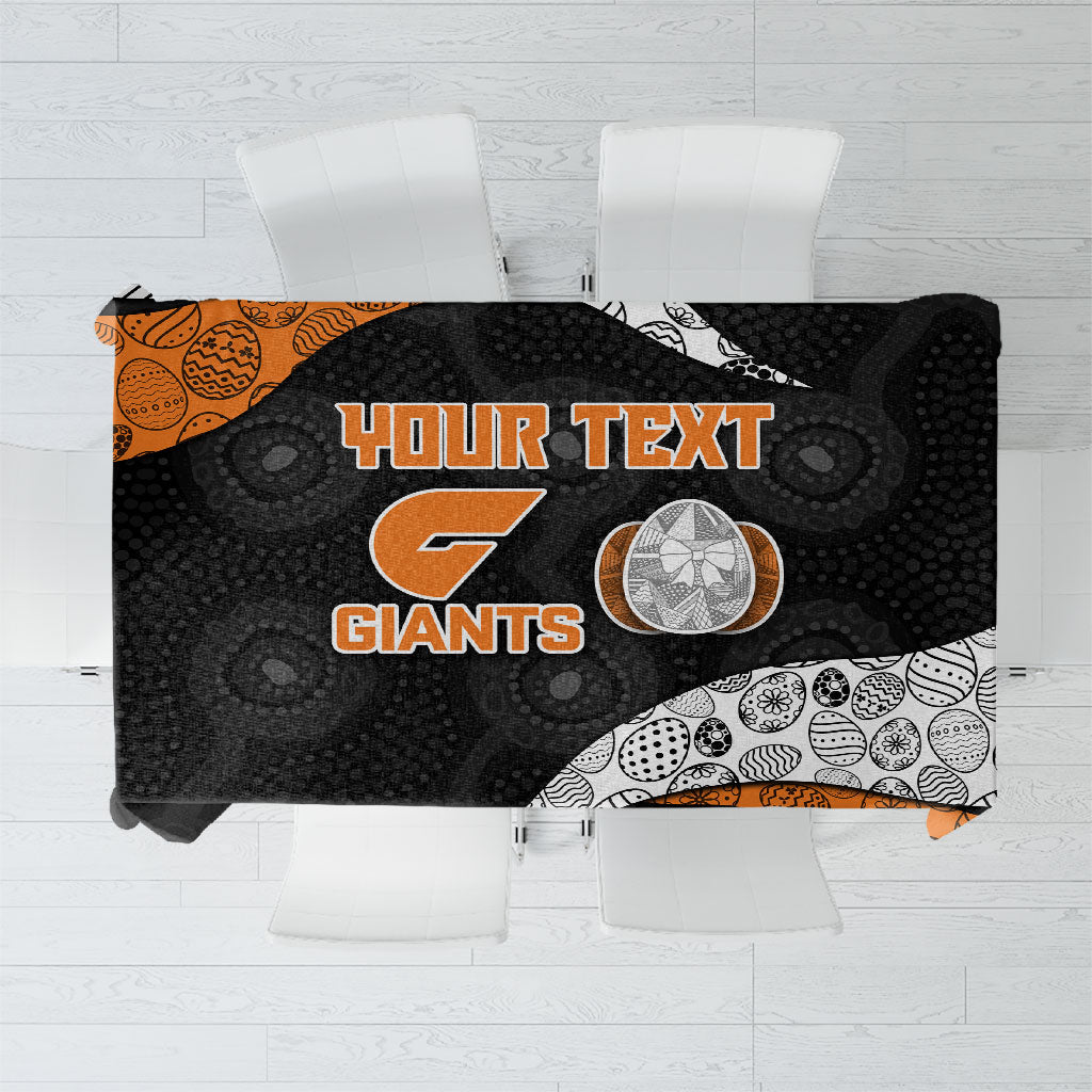 Personalized Giants Football Tablecloth Easter Egg Pattern Orange Monochrome Tribal Dot Style