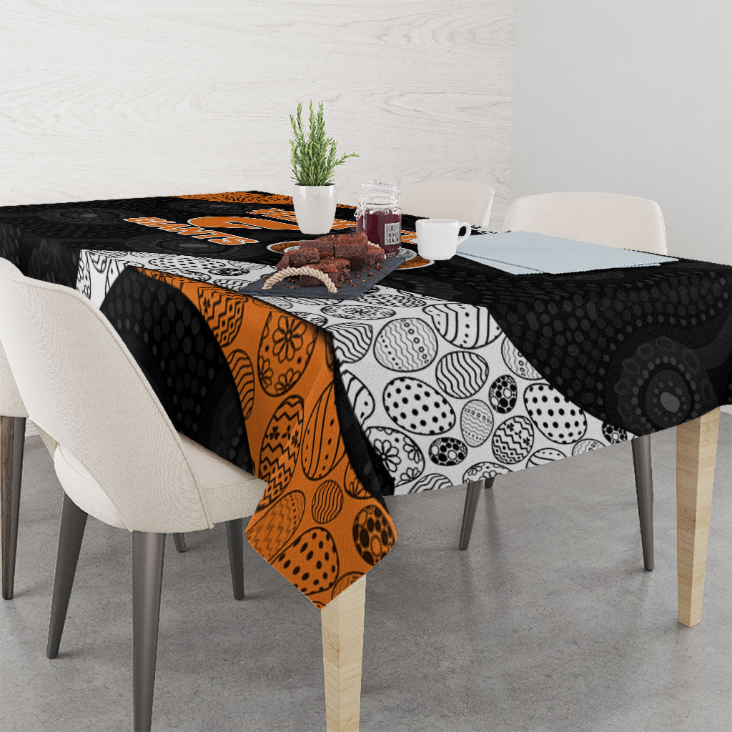 Personalized Giants Football Tablecloth Easter Egg Pattern Orange Monochrome Tribal Dot Style