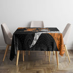 Personalized Giants Football Tablecloth Easter Egg Pattern Orange Monochrome Tribal Dot Style
